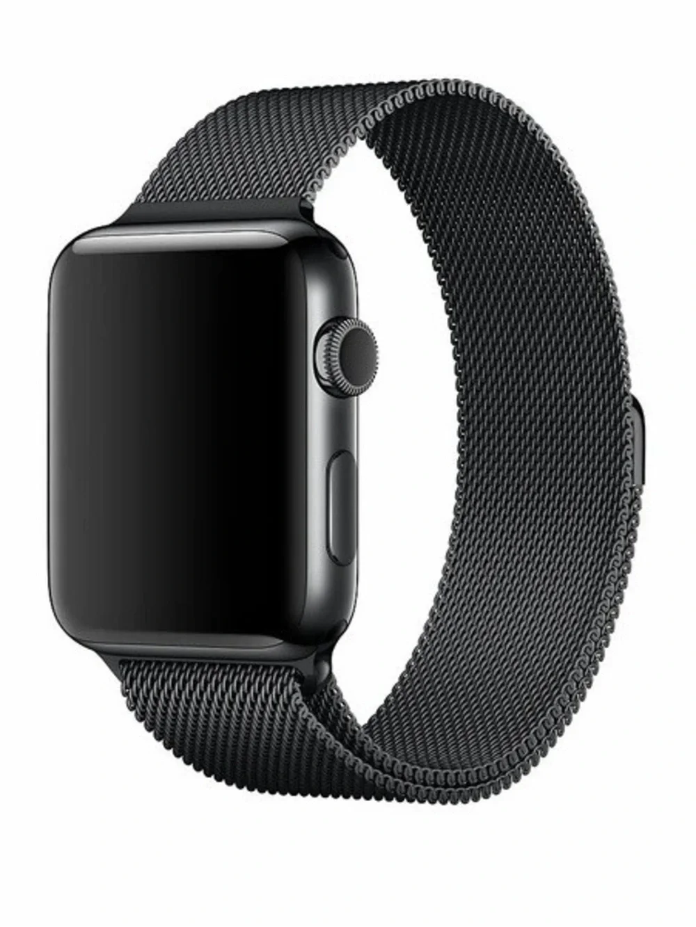 Apple Black Stainless Steel Milanese Loop Smartwatch Band